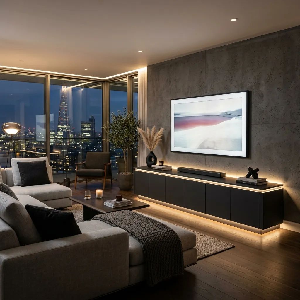 Antrasit TV Ünitesi & Led Çıta Detayı